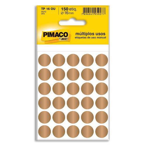 Etiqueta Cartela Color Tp-16 Ouro Pimaco C/150