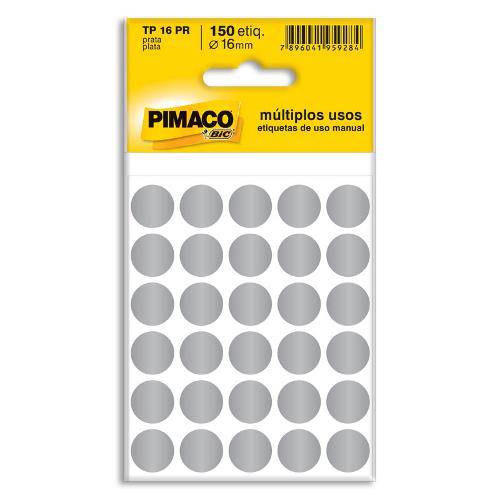 Etiqueta Cartela Color Tp-16 Prata Pimaco C/150