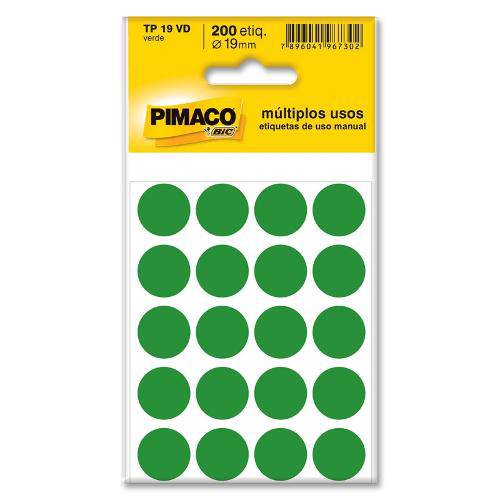 Etiqueta Cartela Color Tp-19 Verde Pimaco C/200