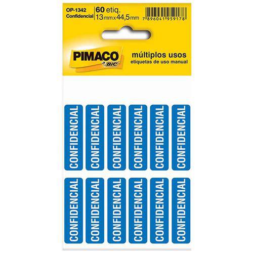 Etiqueta Confidencial Pimaco 5 Folhas - Op-1342
