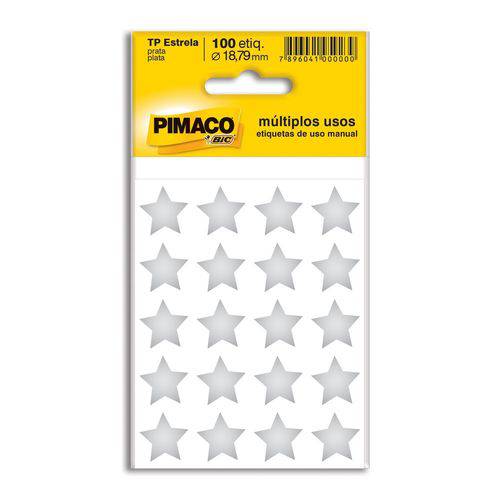 Etiqueta Estrala Prata C/100 Unid - Pimaco
