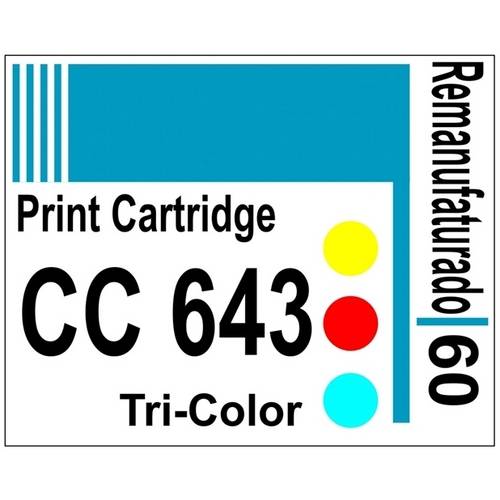 Etiqueta para Cartucho Hp60 Color (Cc643) - 10 Unidades