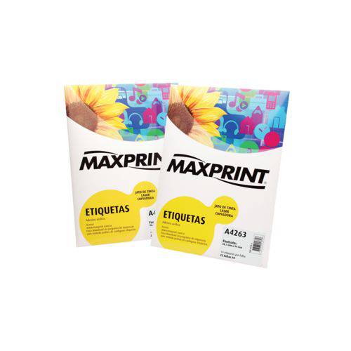 Etiqueta para Impressora a Laser com 100 Folhas 59,3x85,7 493344 - Maxprint