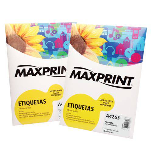 Etiqueta para Impressora a Laser com 100 Folhas 33,9x99,0 493435 - Maxprint