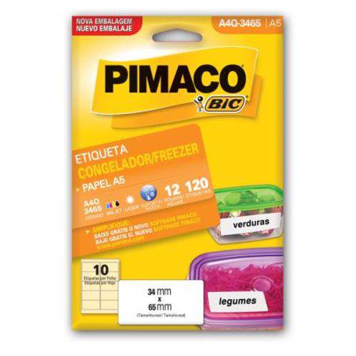 Etiqueta Pimaco 4A5-Q3465 - Congelador 12 Folhas