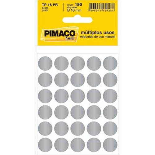 Etiqueta Pimaco Autoadesiva Tp-16 Prata Redonda 16mm com 150 Un Tp16 14432