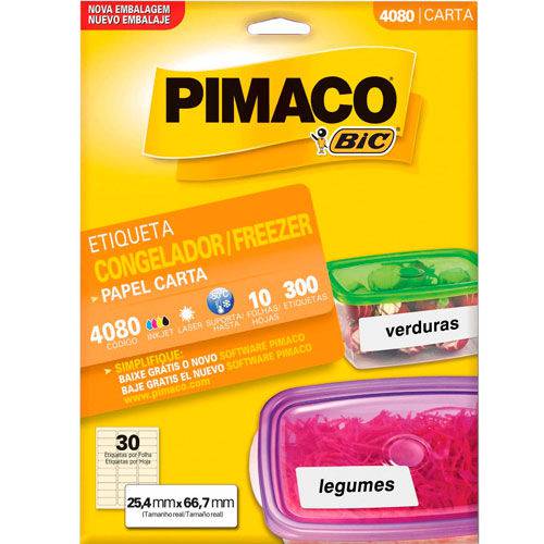 Etiqueta Pimaco Carta para Congelador 4080 com 300 Etiquetas 25,4x66,7mm