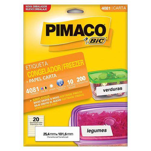 Etiqueta Pimaco Congelador / Freezer Carta 25,4x101,6mm com 200 Un 4081 18508