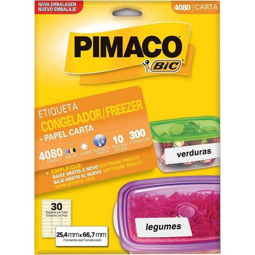 Etiqueta Pimaco Congelador / Freezer Carta 25,4x66,7mm com 300 Un 4080 18507