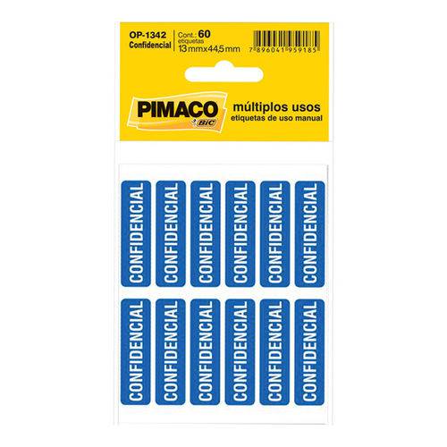 Etiqueta Pimaco Op1342 Confidencial com 60 Etiquetas