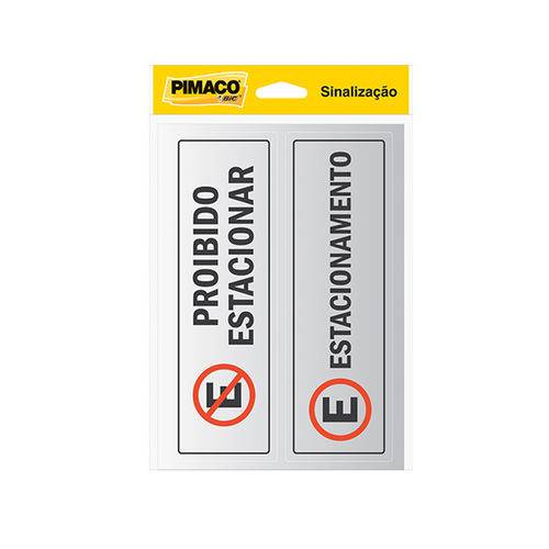 Etiqueta Pimaco Sinalização 6,5x20 "proibido Estacionar / Estacionamento"