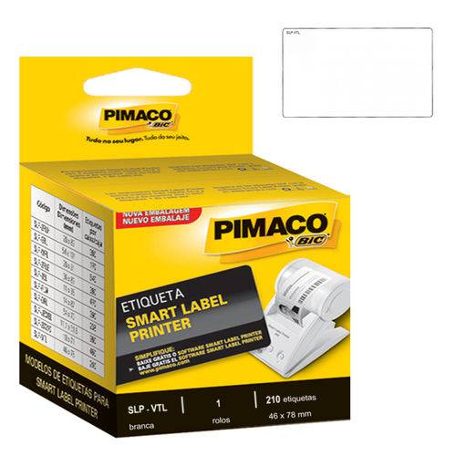 Etiqueta Pimaco Smart Label Printer Slp-vtl - 210 Etiquetas 46 X 78 Mm