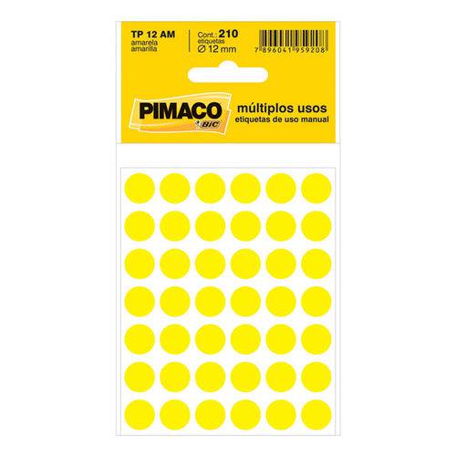 Etiqueta Pimaco Tp 12 Amarelo (5 Folhas 210-etiquetas)