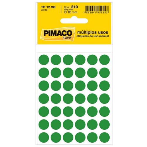 Etiqueta Pimaco Tp-12 Cor Pl 5 Fls Verde 1007852