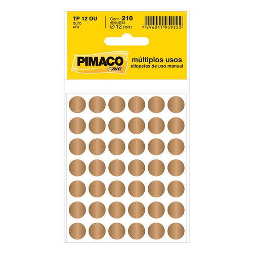 Etiqueta Pimaco Tp 12 Ouro (5 Folhas 210-etiquetas)