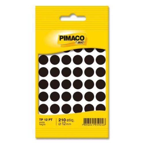 Etiqueta Pimaco Tp-12 Preto - 5 Folhas