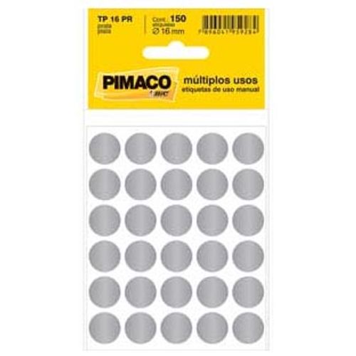 Etiqueta Pimaco Tp-16 Cor Pl 5 Fls Prata 1008180