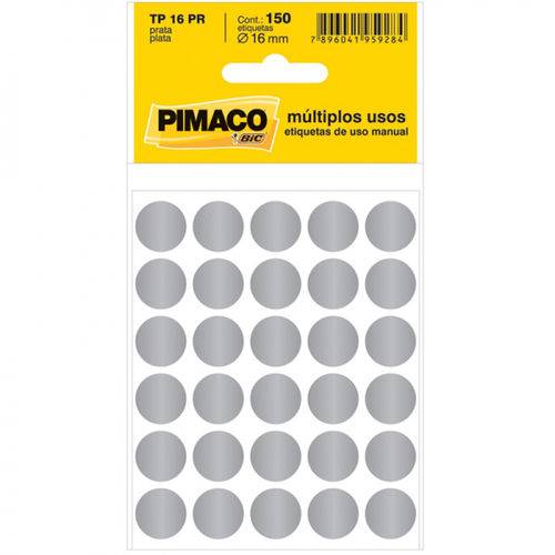 Etiqueta Pimaco Tp 16 Prata (5 Folhas 150-etiquetas)