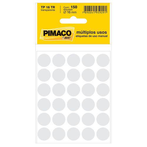 Etiqueta Pimaco Tp 16 Transparente (5 Folhas 150-etiquetas)