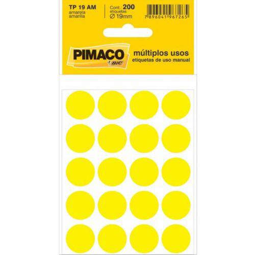 Etiqueta Pimaco Tp 19 Am Amarelo Redonda 15680