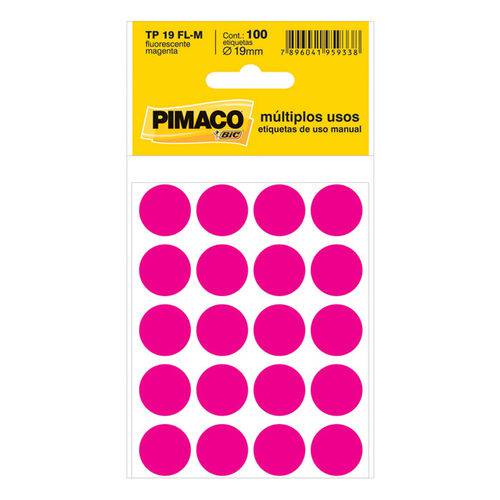 Etiqueta Pimaco Tp 19 Magenta Fluorescente (5 Folhas 100-etiquetas)