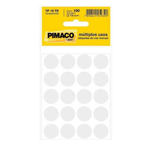 Etiqueta Pimaco Tp 19 Transparente (5 Folhas 100-etiquetas)