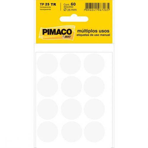 Etiqueta Pimaco Tp 25 Tr Transparente Redonda 14606
