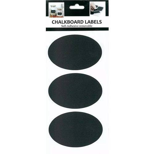 Etiquetas Chalkboard Oval com 3 Unidades