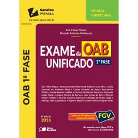 Exame da Oab Unificado - 1 Fase - Saraiva - 6 Ed