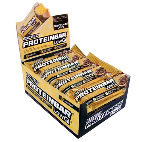 Exceed ProteinBar Low Gi Chocolate Chips – Caixa 12 Unidades
