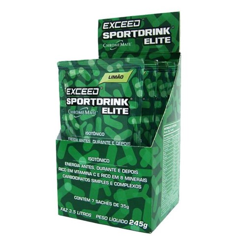 Exceed Sportdrink Elite - Caixa com 7 Sachês 35g - LIMÃO