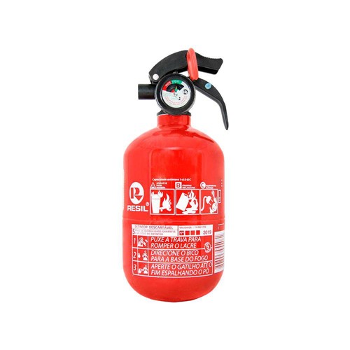 Extintor de Incêndio Pó Abc 1kg - Resil (Altura 242,00mm X Diâmetro 101,60mm)