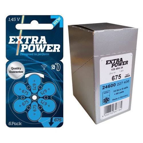 EXTRA POWER - 675 / PR44 - Bateria para Aparelho Auditivo