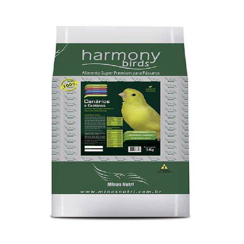 Extrusada Harmony Birds (sem Sementes) – Canários e Exóticos Natural 5kg – Minasnut