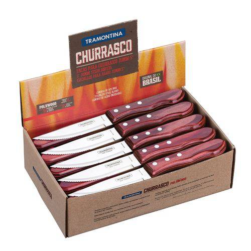 Faca Churrasco Jumbo Inox 5 Polywood Vermelho Escuro - Tramontina