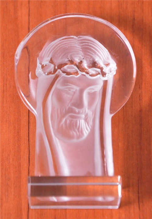 Face de Cristo de Cristal - 7 Cm | SJO Artigos Religiosos