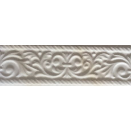 Faixa Cerâmica Importada Relevo Arabesco Marmorizada Pérola 10,6x31,6