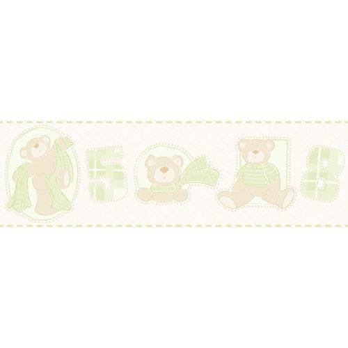Faixa de Parede Infantil Bobinex - Bambinos 3209 - Ursinhos Verde para Quarto de Menino