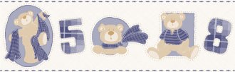 Faixa de Parede Ursos Azul Escuro Bobinex - Amecasa