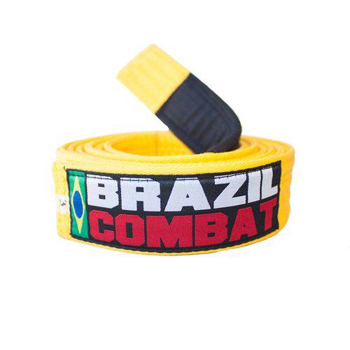 Faixa Jiu Jitsu Brazil Combat Amarelo e Branco