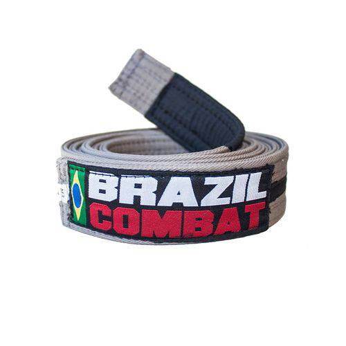 Faixa Jiu Jitsu Brazil Combat Cinza e Preto
