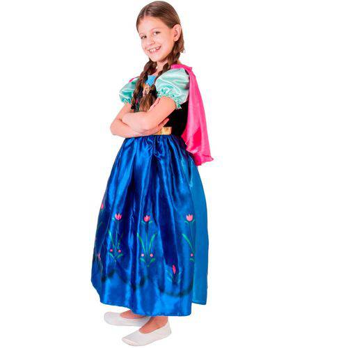 Fantasia Anna Frozen Disney Luxo Infantil - P 2 - 4