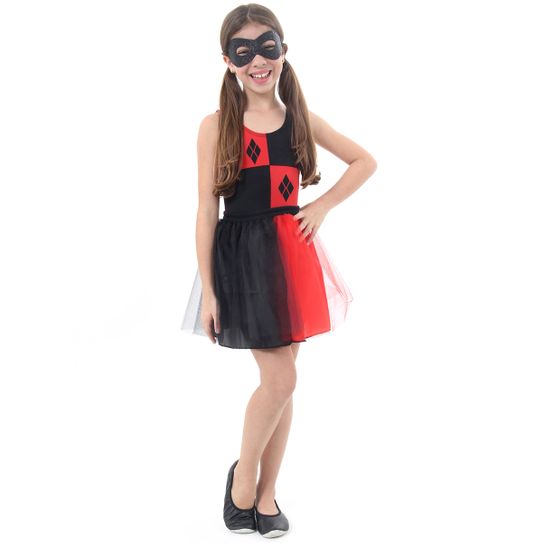 Fantasia Arlequina Infantil Dress Up - Super Hero Girls P