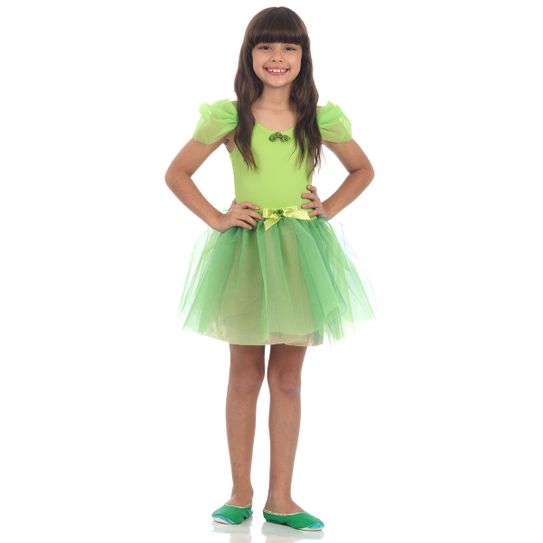 Fantasia Bailarina Verde Limão Infantil P