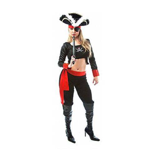 Fantasia Cosplay Mulher Pirata Luxo Adulto Feminino