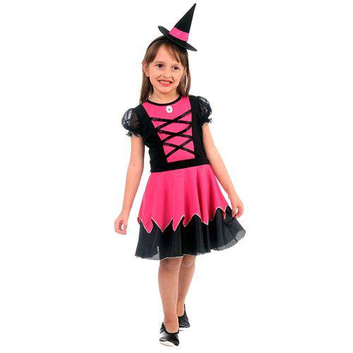 Fantasia de Bruxa Lila com Chapéu Halloween Infantil