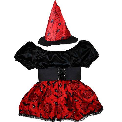 Fantasia de Bruxa Lilith com Cinto e Chapéu Halloween Infantil