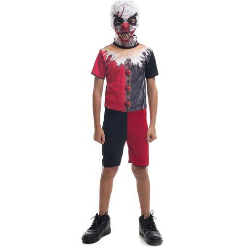 Fantasia de Halloween Infantil Masculina Palhaço IT a Coisa com Máscara