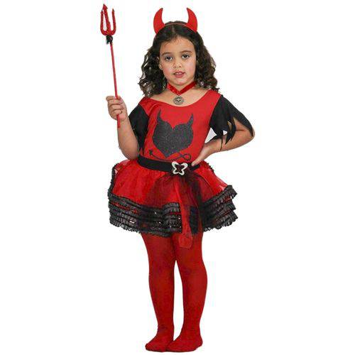 Fantasia Diabinha Infantil Red Love Black Luxo