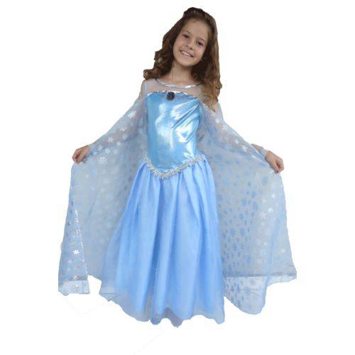 Fantasia Elsa Frozen Luxo Infantil